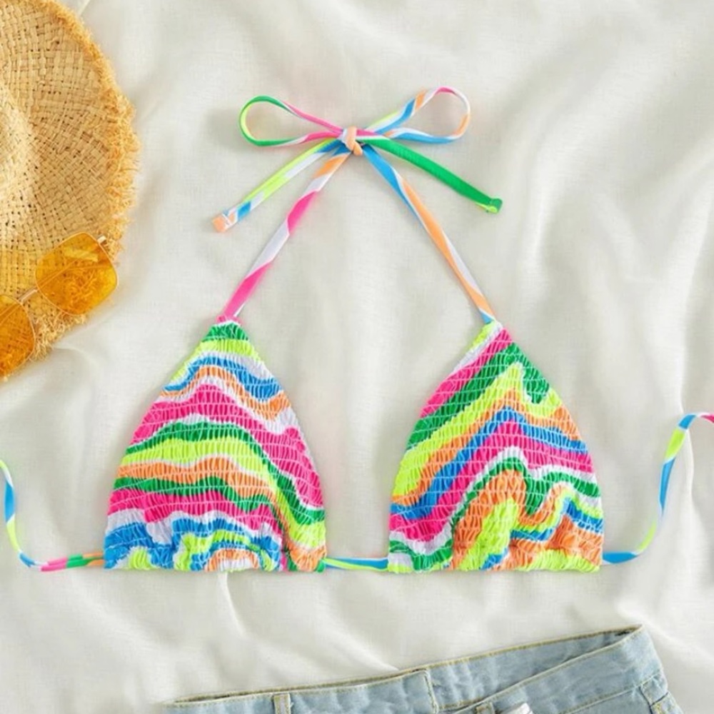 Colorful bikini top